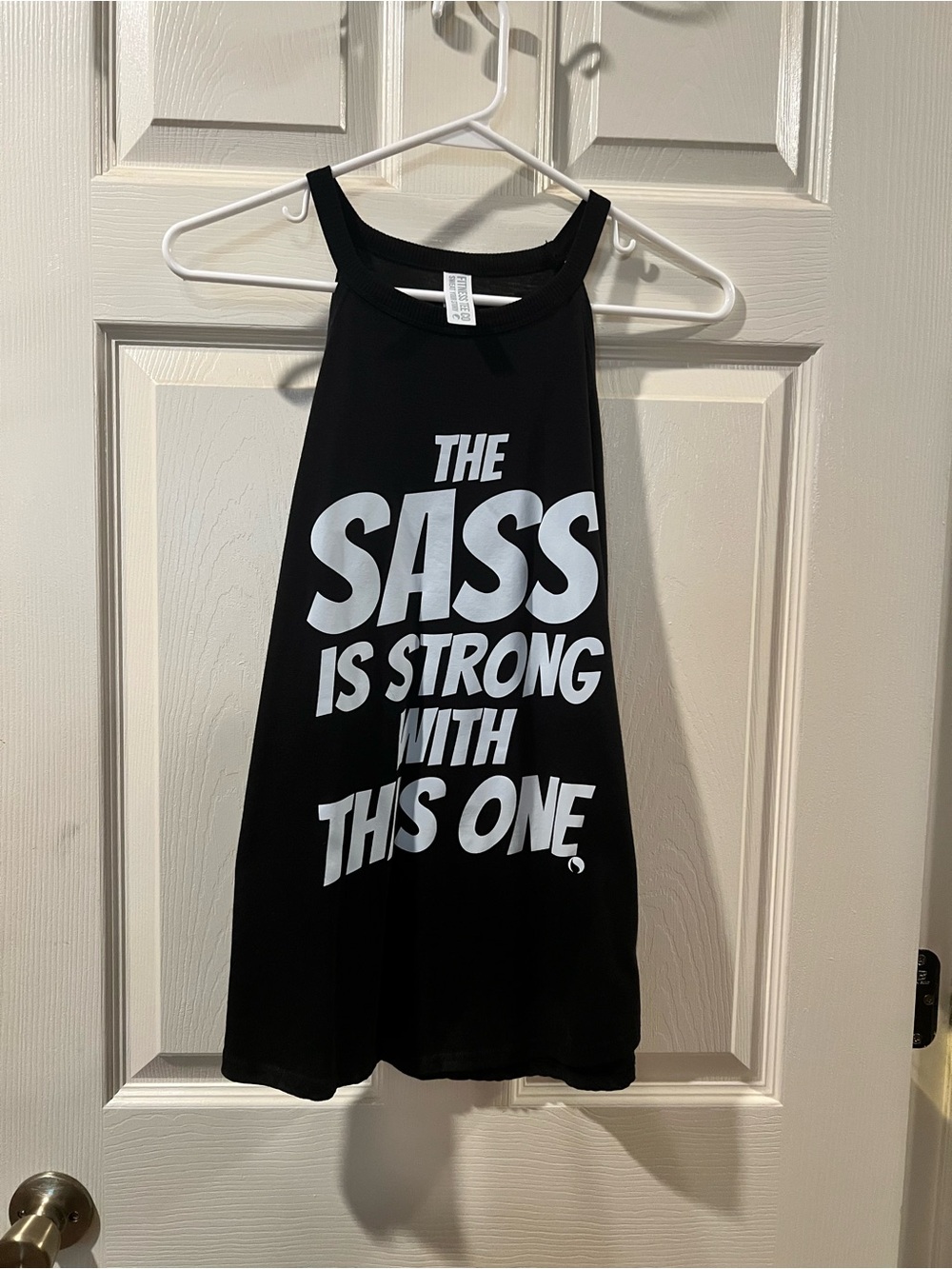 Black Graphic Tank Top - 'The Sass Is Strong'
